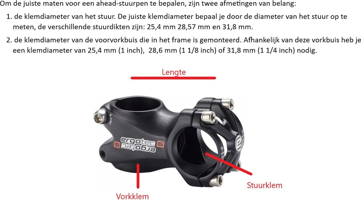 Ergotec Stuurpen Voorbouw Vast Piranha 28,6/50/31,8 mm - Zwart