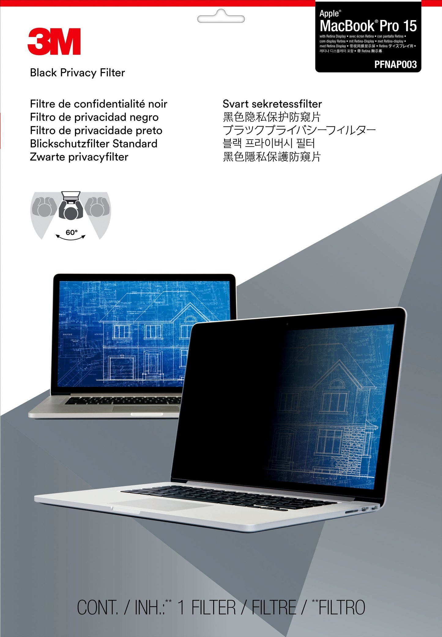 3M Privacy Filter for 15" Apple® MacBook Pro® with Retina® Display