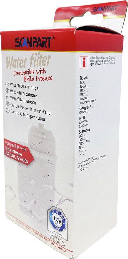 Scanpart waterfilter voor koffiemachine - Geschikt voor Bosch Siemens Gaggenau Neff