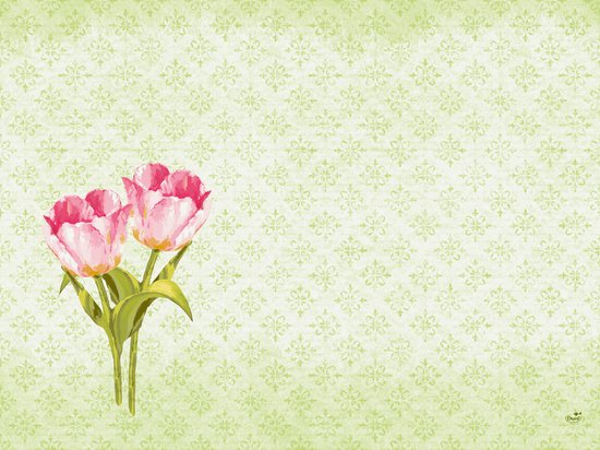 Duni Dunicel Placemats - Love Tulips, 30 x 40 cm 100 Stuks