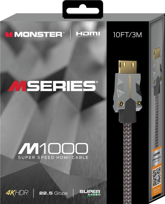 3m Monster M series M1 UHD High Speed HDMI Kabel - Ethernet - 22.5Gbps - 3m