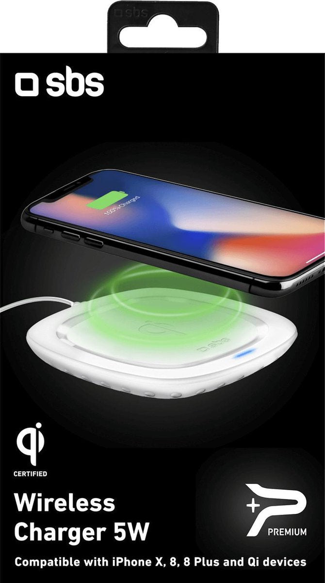 SBS Mobile Base QI-Draadloze Lader 5W - Wit