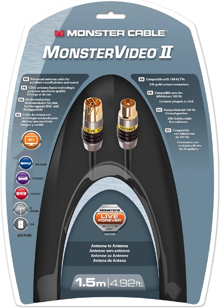 Monster kabel PAL Ant. kabel 1.5m.