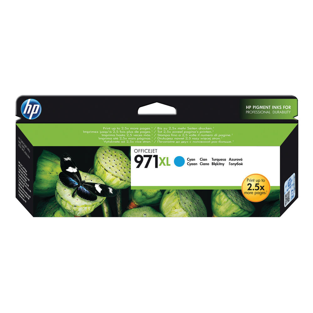 HP 971XL (CN626AE) Inktcartridge Cyaan - Hoge Capaciteit - Origineel