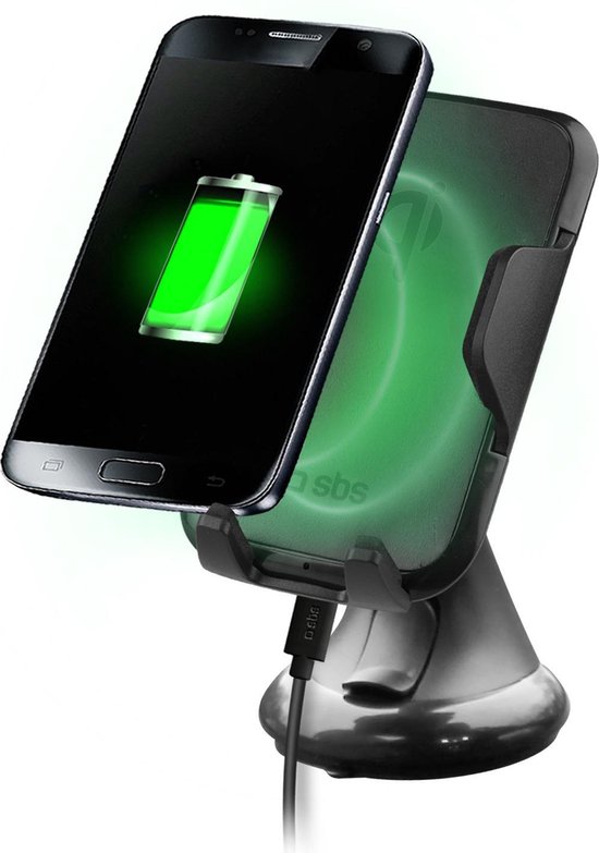 SBS mobile Dashboard Autohouder 6 Inch / Qi Lader 5W - Zwart
