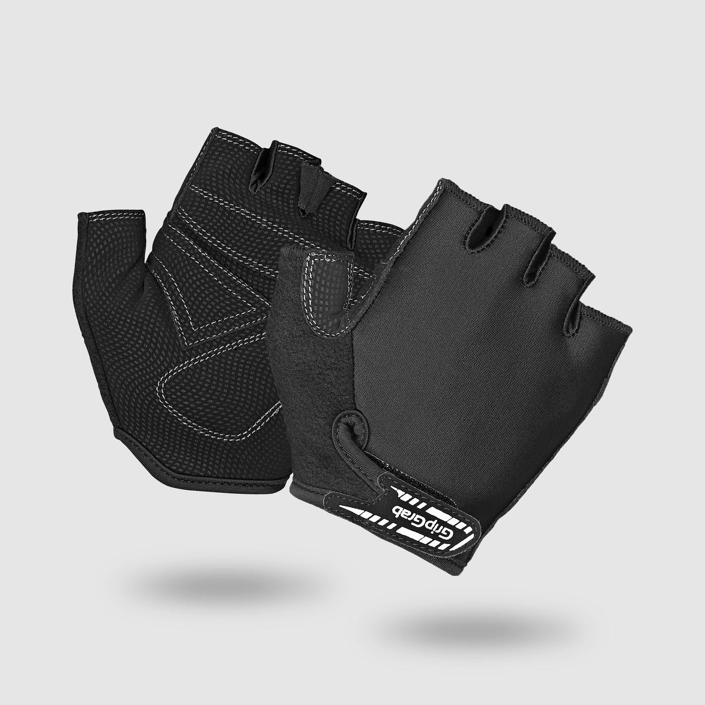 GripGrab - Kids' X-Trainer Junior Korte Vinger Zomer Kinder Fietshandschoenen - Zwart - Unisex - Maat L