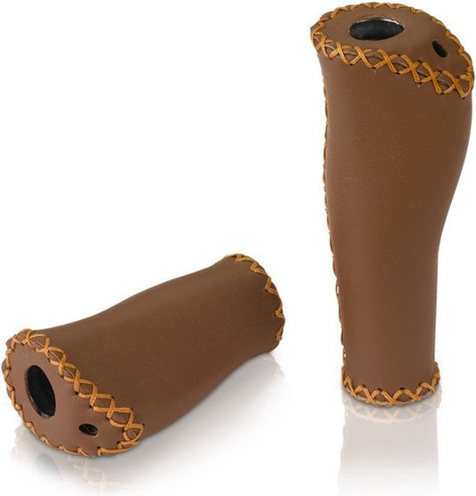XLC Leren Handvaten fiets - 135mm - Bruin - GR-S29