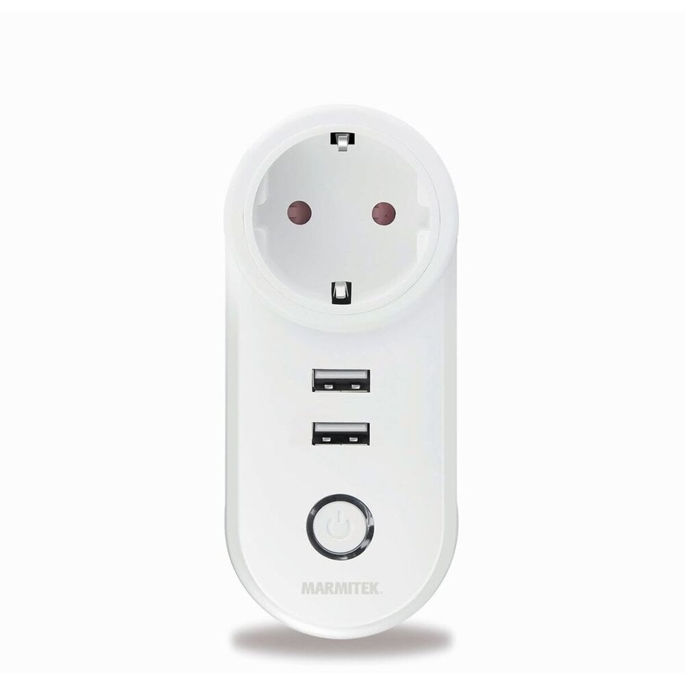 Marmitek Slimme Stekker - Power SI - Wifi Stekker - Wifi Stopcontact - Wifi Schakelaar Smart Home - 2 x USB - Energiemeter - Nederlands type (rand-aarde)