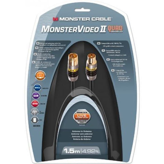 Monster MV2A Quad Shielded Performance Coaxial PAL Antenna Kabel - Multilingual