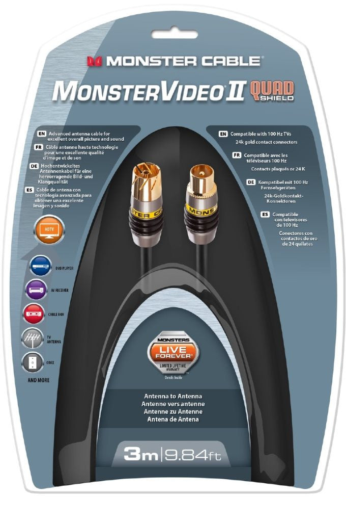 Monster kabel Quadshld Anten. 3m.