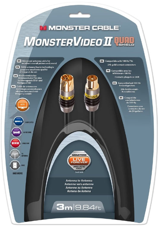Monster kabel Quadshld Anten. 3m.